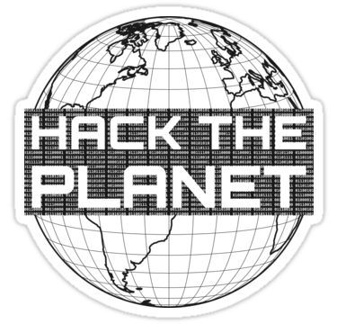 Hack the Planet - Dark Gray Globe Design for Computer Hackers Sticker for Sale by geeksta